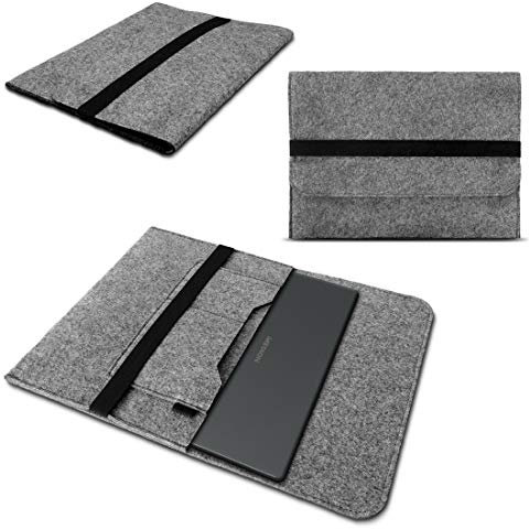 Notebook Sleeve Tasche kompatibel für Medion Akoya E14412 Grau Dunkelgrau Hellgrau Sleeve Hülle 14 Zoll Filz Cover Laptop Schutzhülle, Farbe:Grau