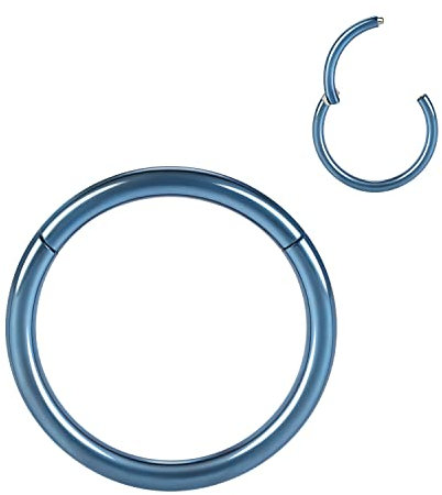 8mm Septum Ring Blau Nasenringe Hoop Nasenring 20 Gauge Nase Hoop Helix Ohrringe Daith Ohrringe Tragus Ohrringe Septum Clicker Lippenringe 20g Knorpelohrring Nase Piercing Schmuck Chirurgenstahl