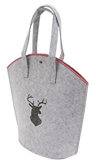 CB Home & Style Filztasche Hirsch Einkaufstasche Tasche Shopper ca. 25 x 12 x 36 cm (Hellgrau)