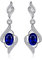 JewelryPalace Luxus Ovalschliff 2.2ct Erstellt Blau Saphir Ohrhänger Ohrstecker, Blauer Stein Schmuck Set, Ohrringe Silber 925 Mädchen Echt Silber Damen 925, Modeschmuck Ohrringe für Frauen Geschenke