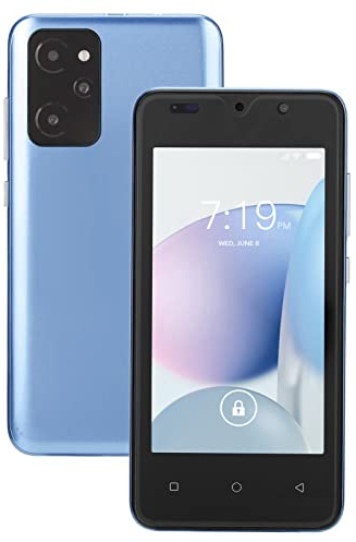 Elprico Entsperrtes Smartphone, 4,66-Zoll-HD-Bildschirm für Mobiltelefone, Werkseitig Entsperrtes Android-Smartphone, 2100-mAh-Akku, RAM 1 GB ROM 8 GB Dual-SIM-GSM-internationales Modell(Hellblau)