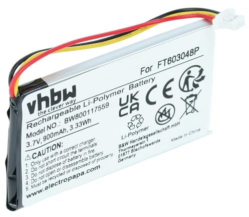 vhbw Akku Ersatz für Turtle Beach FT603048P | für Wireless Headset Kopfhörer (900 mAh, 3,7 V, Li-Ion)