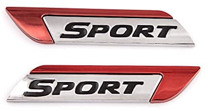 Ein Paar Sport-Emblem für Auto-Kotflügel, Seitenaufkleber, Metall-Abzeichen, Emblem, Aufkleber für Sport