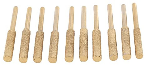 Elektrisches KettensäGen Ketten SchäRfer Kit, 10-Teilige Beschichtete SchäRfräDer, 3/16- Feilen mit Hoher HäRte