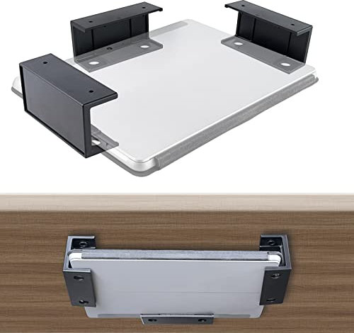 sciuU Under Desk Holders, Space-Saving Desk and Wall Shelve, Multifunctional Storage for Laptop, Tablet, Keyboard, Improve Workspace, Easy to Install with Screws or Adhesive Tape