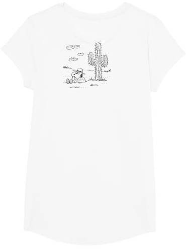 Peanuts - Erdnüsse – Spike mit Kaktus Unisex Cartoon T-Shirt, Grau, S