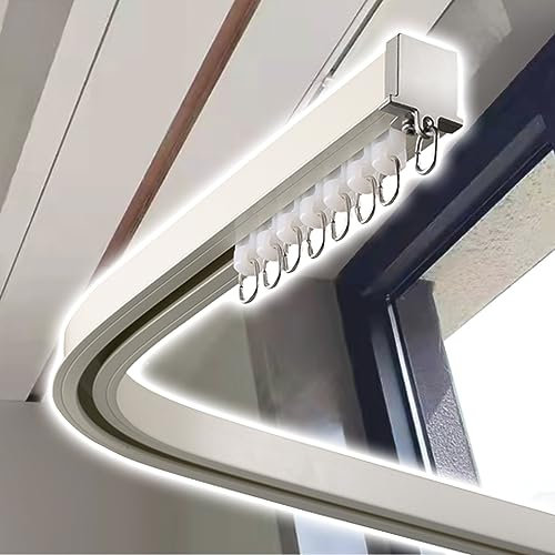 YLLFFLL Vorhangschiene Flexible, biegsame Vorhangschiene, Deckenschiene mit geräuschlosen Rollen, einzelne Vorhangschienen für Erkerfenster RV Hotel Krankenhaus (Size : 31ft/9.4m)