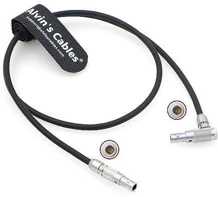 Alvin's Cables 00B 5 Pin Male Audio Cable for RED V-Raptor| RED Komodo-X Replacement Cable for RED DSMC3 5-Pin to Dual XLR Adapter Straight to Right Angle 55cm|21.7inches