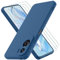 Cover per Honor 90 Lite con 3 Pezzi Pellicola Vetro Temperato, Custodia in Morbida Silicone Liquido, Sottile e Antiurto con Rivestimento in Microfibra AntiGraffio, Blu