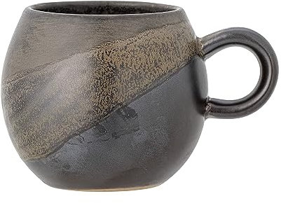Bloomingville Paula Tasse, Steingut, D9 cm, H8 cm – Perfekt für deinen täglichen Kaffee- oder Teegenuss (Violett/Braun)