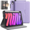 JETech Hülle für iPad mini (A17 Pro, 2024 Modell, 7. Generation) / mini 6 (Modell 2021, 6. Generation), PU Leder Folio Schützende Tablet Cover Schutzhülle mit Stifthalter (Helles Lila)