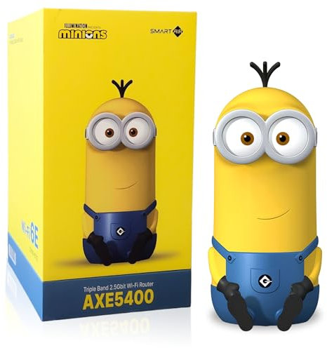 Davolink Minions Kevin Wi-Fi 6E Router - Migliora la tua esperienza di connettività nel 2024 con router da gioco ad alte prestazioni - Router WiFi da viaggio sicuro
