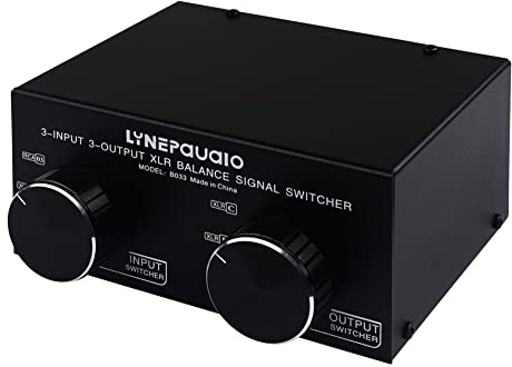 ZDdp 1 Stück 3 Eingänge auf 3 Ausgänge, vollständig symmetrisches XLR-Signal, passiver Stereo-Wählschalter, Umschalter, Kunststoff, XLR auf RCA-Audio-Konverter, 500352871