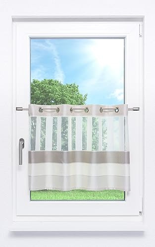 LYSEL Scheibengardine Avena (Bx H) 140cm * 50cm Beige/Beige