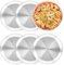 WOPPLXY Set di 6 piastre per pizza da forno 26 cm, piatto per pizza rotondo in acciaio inossidabile per cottura al forno