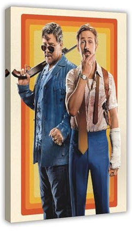 ALNILA Filmposter The Nice Guys, 6 Stück, Leinwand-Poster, Wandkunst, Dekor, Bild, Gemälde für Wohnzimmer, Schlafzimmer, Dekoration, Rahmen-Stil, 50 x 75 cm