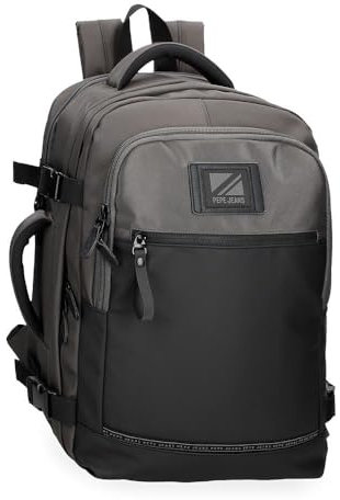 Pepe Jeans Stratford Mochila cabina, mochila apta Ryanair, Vueling, Portátil, 25x40x17 cms Poliéster 17L, Tirantes anchos, ergonómicos y acolchados, USB integrado con cable. De Joumma Bags