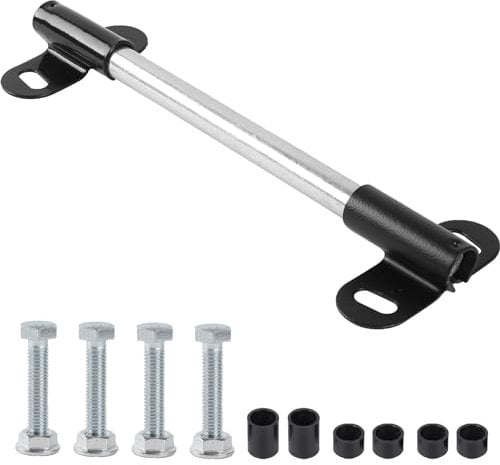 AR-PRO (1-Set Heavy-Duty Wheelbarrow Axle Bracket Set - 10 x 0.63 Wheelbarrow Axle Shaft and 2.1 x 3.3 Brackets - Compatible with 5/8 Hole Wheelbarrow Axles - Includes Bolts Nuts, Nylon Spacers