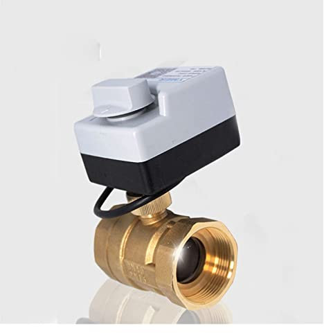 Ventil DN15 DN20 DN25 DN32 DN40 Messing motorisierter Kugelhahn 3-adriger elektrischer Stellantrieb mit zwei Steuerungen AC220V 3-Wege / 2-Wege mit manuellem Schalter (Spezifikation: DN50, Spannung: 2
