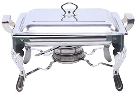 WDRENTOOL Plat à frire en acier inoxydable 6L avec couvercle pour buffet et fête