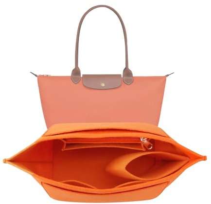 LOUKAYCCI Handtaschen-Organizer-Einsatz für große Le-Pliage-Handtaschen M, Größe M, Orange