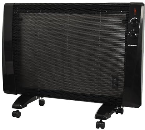 Syntrox Schwarze 2400W Infrarotheizung Glimpa | Wärmewellenheizung | Infrarotheizer, Effiziente Raumwärme, Überhitzungsschutz, Schnelle Wärmeverteilung, Spritzwasserschutz