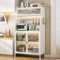 Hengriacly Küchenschrank hochschrank küche 160 cm, küchenschränke mit Rollen und Verstellbare Füße, Küchenbuffet mit verstellbarem Regal, Vorratsschrank für Küche Wohnzimmer Büro Esszimmer