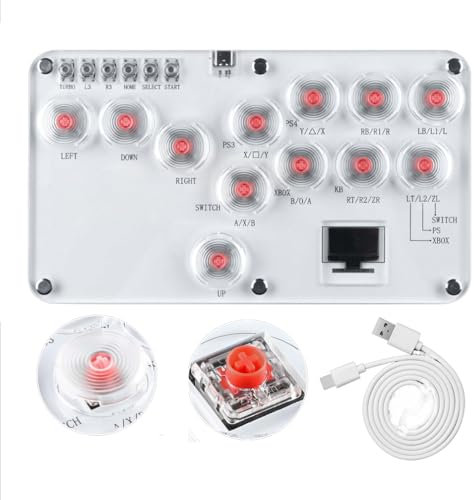 LiLiTok Arcade Fight Stick, Fight Arcade Game Controller für Xbox für PS3 für PS4 für Nintendo Switch Street Game Fight Keypad