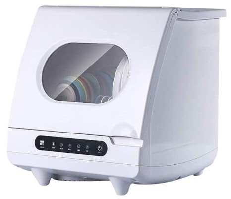 Portable Mini Dishwasher No Plumbing Required Tabletop Dishwasher with Delay Start - Automatic Dish Washer for 6 Place Settings Rack
