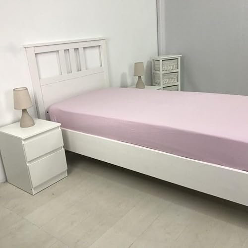 Sábana Barata Bajera Tela Microfibra Raquel Ajustable - Rosa, 90 cm