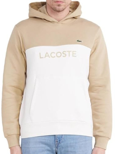 Lacoste Sweat à Capuche Beige/Blanc Homme SH8366 Beige XXL