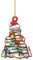 JYTDBCS Book Christmas Tree Ornaments, Christmas Ornaments For Book Lovers, Funny Stacked Books Ornament Christmas Hanging Decorations, Gifts for Book Lover, Christmas Tree Home Party Decor