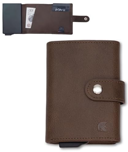 POWR Porte-Cartes en métal – Portefeuilles pour Homme UK – Protection de Cartes de crédit Minimaliste en métal Fin avec Blocage RFID. Portefeuille en Aluminium de qualité aéronautique. Portefeuille