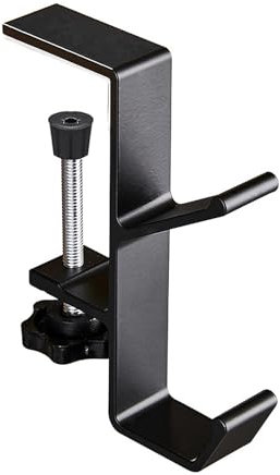 Headset Halterung Tisch,Kopfhörer Halterung Verstellbarer,Headset Ständer mit Einlagiger Haken,Headphone Holder Schwarz,Kopfhörer Ständer,Headset Halter Monitor für Bürotische,Computertische