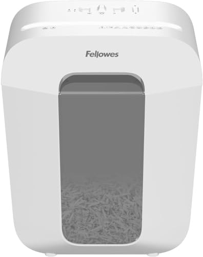 Fellowes Aktenvernichter 9 Blatt (P4), Papierschredder mit Partikelschnitt für Homeoffice, Powershred LX50, Schredder mit 17L Papierkorb und Sicherheitssperre, LX AktenvernichterDesign Serie, Weiß