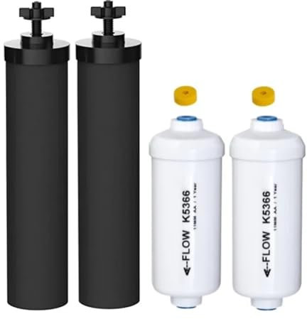 Remplacement Extérieur 2 BB9-2 Et 2 Filtres À Eau Au Fluorure PF-2 Compatibles Avec Le Système De Filtration D'eau Par Gravité Black Berkey(BB9-2 and PF-2)