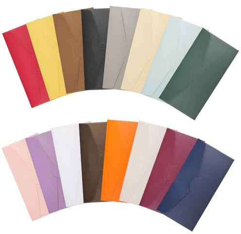 WakiHong 16 PCS Farbige Umschläge 16 Farben Vintage Kraftpapier Umschläge Farbig Briefkuvert,für Geschenkkarten,Hochzeiten,Weihnachten und DIY-21.9×10.9CM