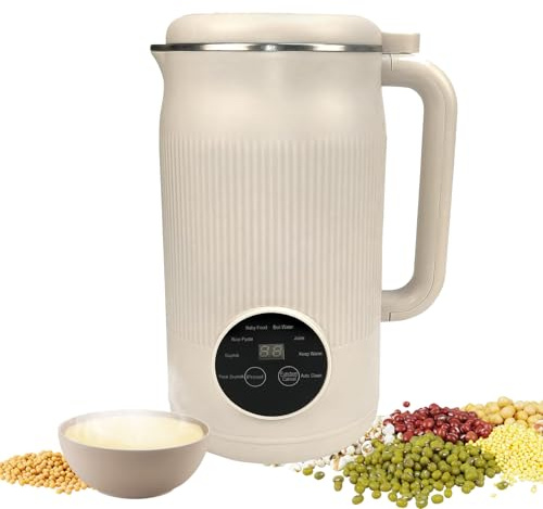 Nut Milk Maker 8 in 1,Baby Food Processor,1200ml Automatic Soy Milk Maker,Stainless Steel Plant Milk Machine with Delay Start, Self-Cleaning for Almond/Oat Milk, Soups & Porridges