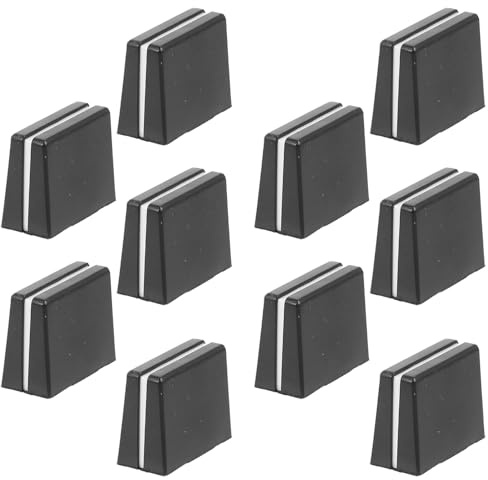 SOLUSTRE 10 Stück Schieberkappen für Mischpulte Schwarz aus Abs mit 4mm Innenloch für Langlebige Nutzung und Einfache Audioanpassung Am Konsolenmischer