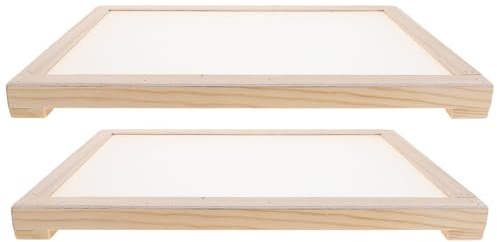 BESPORTBLE 2PCS Stackable Wooden Herb Drying Rack | Mesh Tray for Drying Seeds Spices and Plants | Reusable Air Plant Dryer Stand for Home Use 40.5x30x3cm