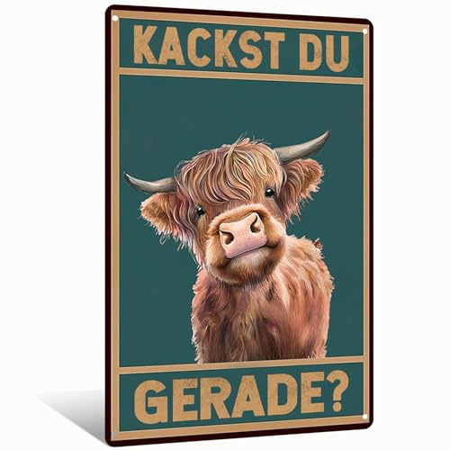 Kackst Du Gerade? Launig Rustikales Aluminiumschild Wanddekoration für Badezimmer, Wohnzimmer, Veranda, Waschküche, Haustierbereich - 8x12 Zoll (25288)