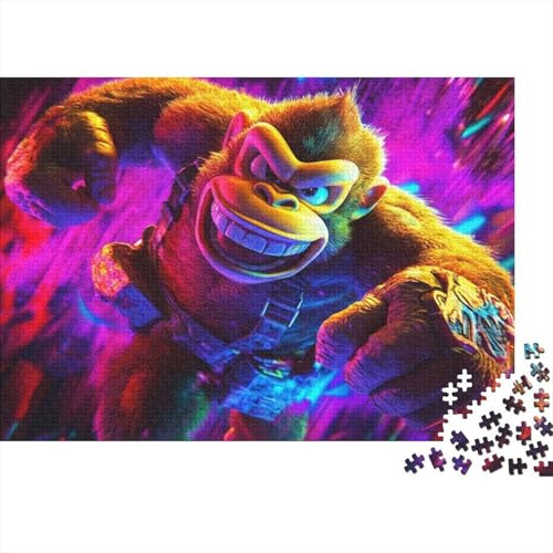 Gorilla Gaming Character Jigsaw Puzzles Puzzles for Adults Kids. 1000 Pieces Interesting Impossible Challenge Toy Educational Games Home Decoration for Adults& Kids Age 14 Years Up 38x26cm/1000pcs