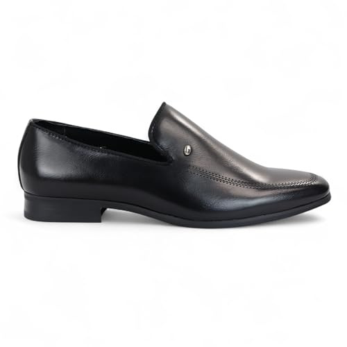 Infinity Leather Dolcetto Herren-Slipper, schwarz, klassisch, elegant