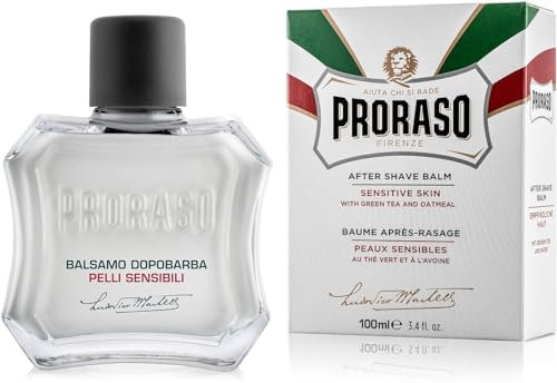 Proraso | Baume après-rasage pour peaux sensibles (flacon de 100 ml) – Soin visage homme pour apaiser et protéger la peau à l'avoine et thé vert– Fabriqué en Italie