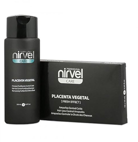 Nirvel Pack Control Caída Placenta 10 Ampollas + Champú 250 ml. Fortificante