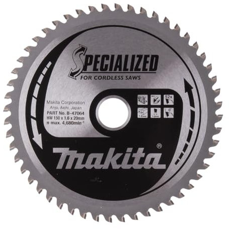 Makita B-47064 Lame spécialisée pour scies sans fil 150 x 20 x 52 dents