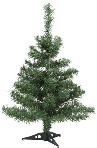 Harbour Housewares 2 Fuß Weihnachtsbaum - 58 cm/2 Fuß - Grün - 1 Stück - Innen-Desktop, Kleiner Weihnachtsbaum aus Kiefernholz, künstlicher Weihnachtsbaum mit Ständer, Mini-Tischdekoration