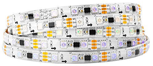 BTF-LIGHTING WS2811 RGB adressierbare Traum Farbe LED-Streifen 5m 60LEDs/m 20Pixels/m 300LEDs 100pixels IP65 Spritzwassergeschützt Weiß PCB Flexibel DC12V Lauflicht Effekt für Heimdekoration