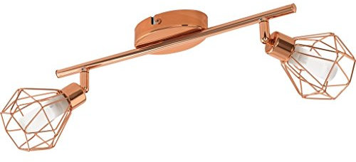 EGLO LED Deckenlampe Zapata, 2 flammige Deckenleuchte, Deckenstrahler aus Metall und satiniertem Glas, Wohnzimmerlampe in Kupfer, Weiß, Flurlampe inkl. G9 Leuchtmittel, warmweiß