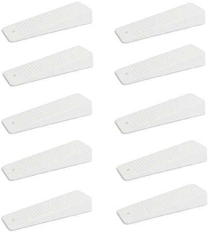 10 x sossai® Türkeil | TSK95 | Türstopper aus Hartgummi | Farbe: Weiß